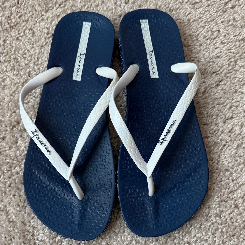 Ipanema Navy and White Sandals